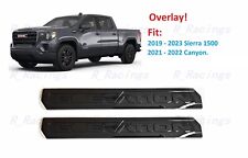 Overlay 2PC Gloss Black Door Rear Elevation Emblem 2019+ Sierra 1500 2021 Canyon picture
