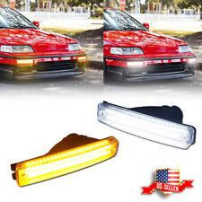 For 1990-1991 Honda CR-X / CRX Clear Switchback LED Front Bumper Signal Lights picture