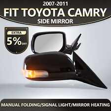 For 2007-2011 Toyota Camry Side Mirrors Folding Pair Black LED Rear View 5 Pins picture