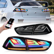 LED RGB Tail Lights for Mitsubishi Lancer 2008-2023 EVO X Smoked Rear Lamps picture