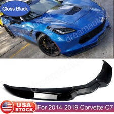 For 2014-2019 Corvette C7 STG Stage 2 Z06 Front Spoiler Splitter Lip Gloss Black picture