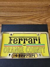 Ferrari Of Orange County Vintage Dealer License Plate Frame 