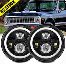 FOR 1967-1972 Chevy C10 Pair 7 inch LED Headlights Round DOT Approved Hi/Lo Lamp picture