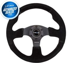 NEW NRG Innovations Race Series Steering Wheel Black Suede Black Spokes RST-012S picture
