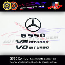 G550 SUV AMG V8 BITURBO Rear Star Emblem Black Badge Set Mercedes G Class W463 picture