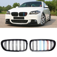 3-Color Black Double Slat Front Kidney Grille Grill For BMW F10 528i 535i 10-16 picture