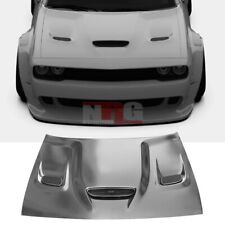 For 2008-2023 Dodge Challenger Hellcat style ALUMINUM hood with vented bezels picture