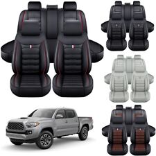 For Toyota Tacoma Car Seat Cover Full Set Leather 5-Seats Front Rear Protector picture
