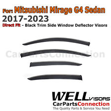 Wellvisors For 2017-2024 Mitsubishi Mirage G4 Window Visors Deflector Black Trim picture