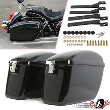 Motorcycle Hard Saddlebags Saddle Bags Luggage Case For Harley Honda Yamaha picture