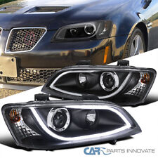 Fits 08-09 Pontiac G8 Black LED Strip Bar Projector Headlights Head Lights Lamps picture
