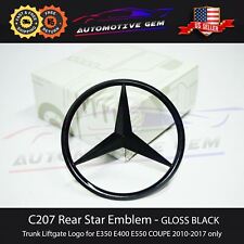C207 E550 E350 COUPE Trunk Star Emblem GLOSS BLACK Rear Logo Badge Mercedes E400 picture