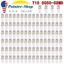 100x 6500K White T10 Wedge 5-SMD LED Dome Map Light Bulbs 5050 W5W 2825 158 192 picture