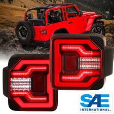 For 18-22 Jeep Wrangler JL JLU LED Tail Lights Sequential Turn Signal Red Lamps picture