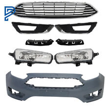 For 2015-18 Ford Focus Front Bumper Upper Grille W/ Fog Light+Front Bumper Cover picture