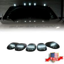 5pcs Smoked Cab Roof White LED Marker Lights Assembly For GMC Chevy Ford Trucks picture