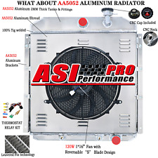ASI 3ROW Aluminum Radiator+Shroud Fan Fit 1955~1959 GMC 5.2L 5.3L 5.7L 6.1L 4.4L picture