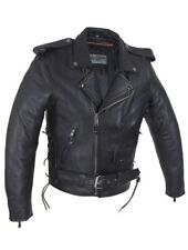 Mens Classic Police Style Motorcycle Jacket With Side Laces, Conceal Carry Gu... picture