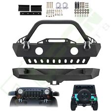 For Jeep Wrangler JK 2007-2018 Front + Rear Bumper Textured Balck Powder Coated picture