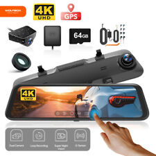 WOLFBOX 4K Mirror Dash Cam Front and Rear Hardwire Kit,Polarizing Lens & SD Card picture