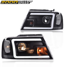 Fit For 04-08 Ford F-150/Mark LT LED DRL Projector Headlight/lamps Chrome/Black picture