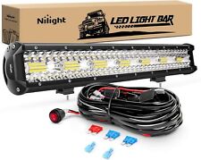 Nilight 20'' 420W Triple Row Flood Spot Combo LED Light Bar with Wiring Harness picture