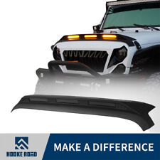 Hooke Road ABS Hood Protector Stone Guard w/Lights Fit Jeep Wrangler JK 07-18 picture