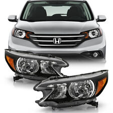 [Factory Style]Pair Set Black Housing Head Lights Lamps For 2012-2014 Honda CR-V picture