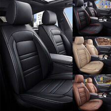 Full Set 2/5 Seats Car Seat Cover Front Rear Leather Cushion Protector Universal picture