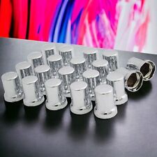 33mm Chrome Lug Nut Covers Push On Plastic Top Hat Tube Style 20 Pack picture