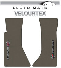 1984-1989 C4 Corvette Lloyd Velourtex Frt Grey Floor Mat Corvette Logo picture