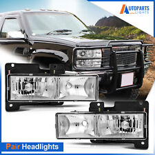 For 1988-1998 Chevy Chevrolet C & K 1500 2500 3500 Chrome Headlight Assembly Set picture