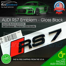 Audi RS7 Gloss Black Emblem 3D Badge Rear Trunk Tailgate fit Audi RS7 A7 S7 Logo picture