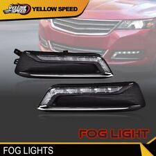 Pair Clear Lens LED DRL Fog Lights Wiring Switch Kit Fit For 14-20 Chevy Impala picture
