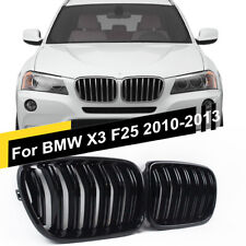Gloss Black Front Kidney Grille Double Slats For BMW X3 F25 X4 F26 2010-2013 picture