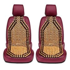 Zento Deals 2x Natural Wooden Beaded Car Back Massaging Comfy Seat Cushion Cover picture