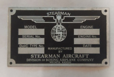 Data Plate  ID   Boeing Stearman Aircraft Sign Id Plate Day s36 s58 picture