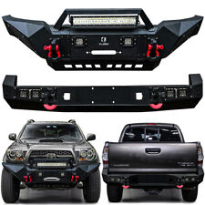 For 2005-2015 Tacoma Black Front or Rear Bumper w/LED Lights and D-Rings picture