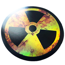 Shiny Radioactive Nuclear Radiation Rustic Symbol Sticker Laptop Bumper Decal  picture