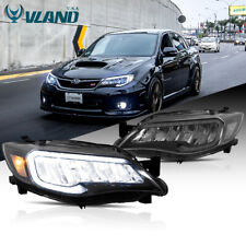 VLAND Full LED Headlights For 2008-2014 Subaru WRX STI / Impreza w/Animation L+R picture