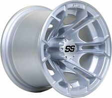 GTW Spyder 10 inch Machined and Silver Golf Cart Wheel | 3:4 Offset | 4x4 Bolt picture