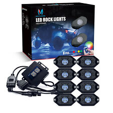 MICTUNING 8 Pods RGB LED Rock Lights Neon Bluetooth Controller Timing Music picture