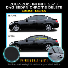 Fit 07-15 Infiniti G35 G37 Q40 Sedan Window Chrome Delete Blackout - Matte Black picture