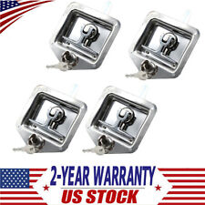 4 Pack T-handle Tool Box Lock Latch Handle Truck Trailer Stainless Steel+8 Key picture