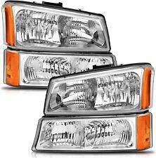 For 2003-2007 Chevy Silverado 2002-2006 Avalanche Headlights+Bumper Lamps picture