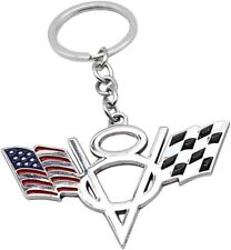 1Pc V8 USA Flag Logo Keychain Key Ring for Auto Car Truck Vehicle Key Decal picture