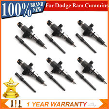 6x 0445120255 Diesel Injector w/ Connector Tube For 03-05 Dodge Ram Cummins 5.9L picture