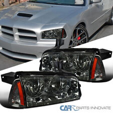 Fit 06-10 Dodge Charger Replacement Smoke Headlights Headlamps+Signal Lamps Pair picture