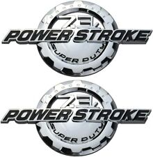 2pcs 7.3L Power Stroke Super Duty Side Fender Emblems Badge 3D Logo Chrome Black picture