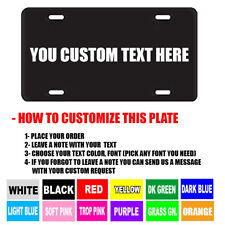 BLACK PERSONALIZED CUSTOM ALUMINUM LICENSE PLATE Car Tag (Your Name & Color)) picture
